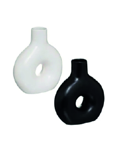 Jarrón Circle Blanco Cerámica Mate 17x21cm - Color Aleatorio Atmosphera