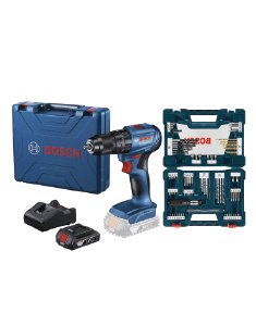 Taladro Percutor Bosch 1/2" GSB 185-LI + Set de Brocas V-Line 91 U + 1 Batería + Maletín